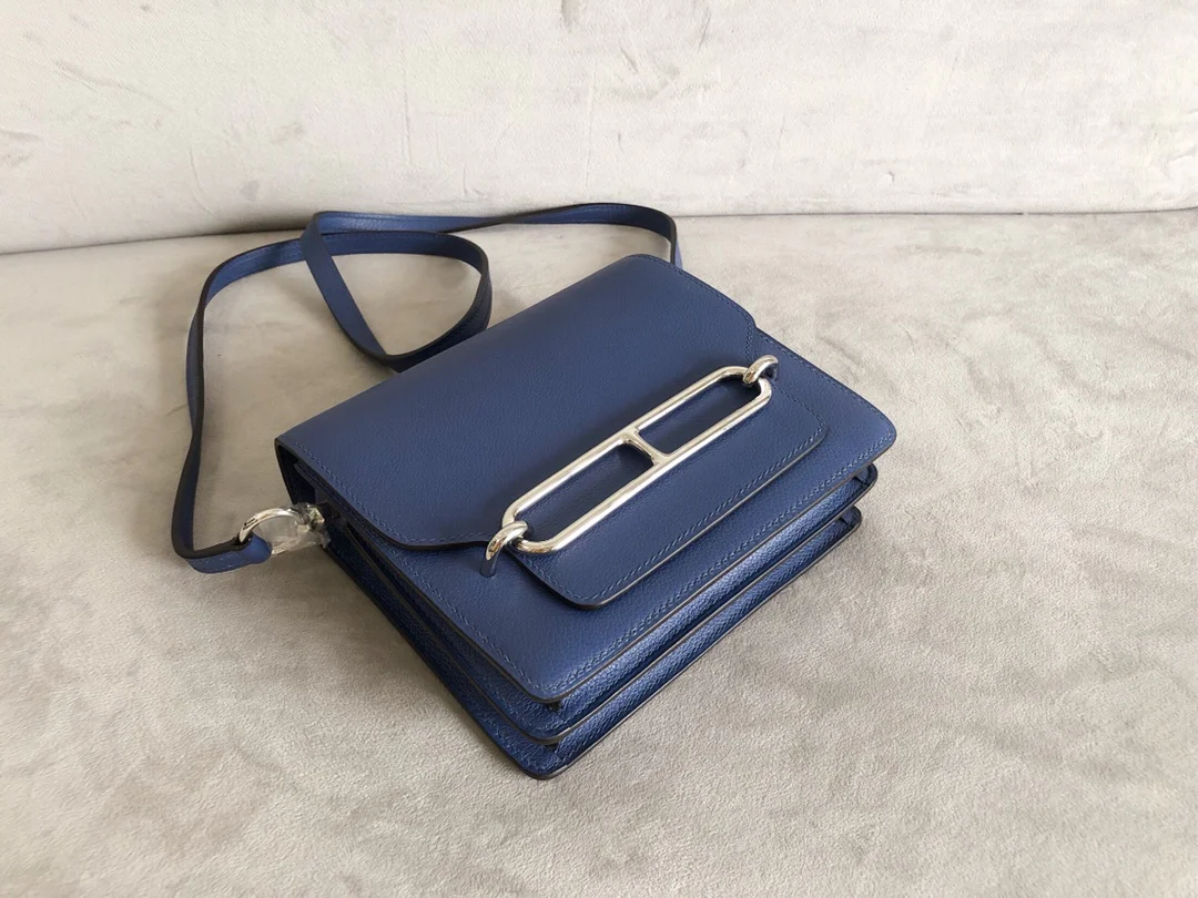 Hermes Roulis 19 Синий с серебряной пряжкой