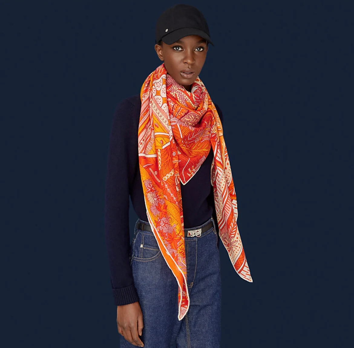 Шелково-кашемировый шарф Hermes ?Сон в летнюю ночь?, 140