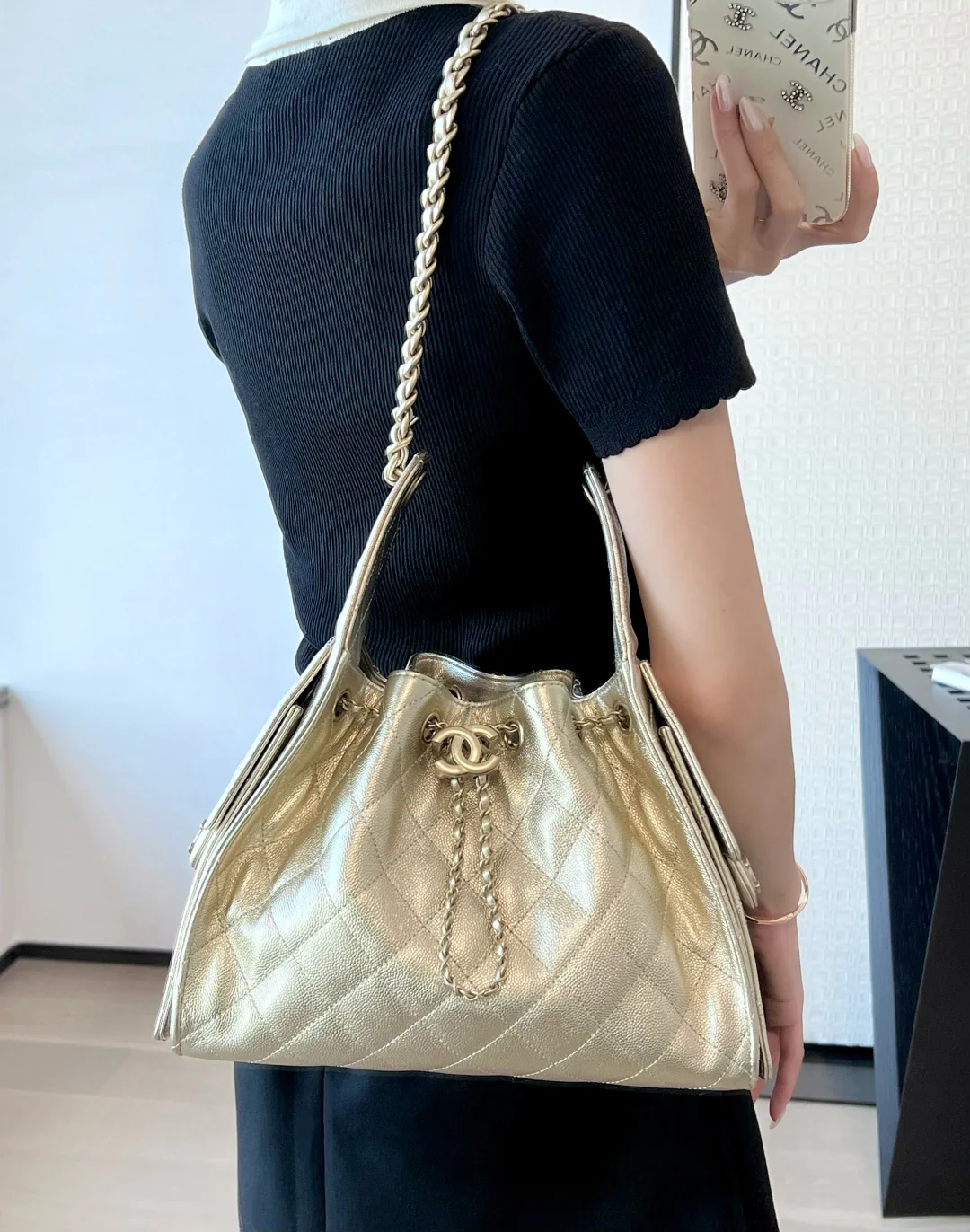 Сумка-шоппер Chanel (маленькая) - цвет шампанского золота