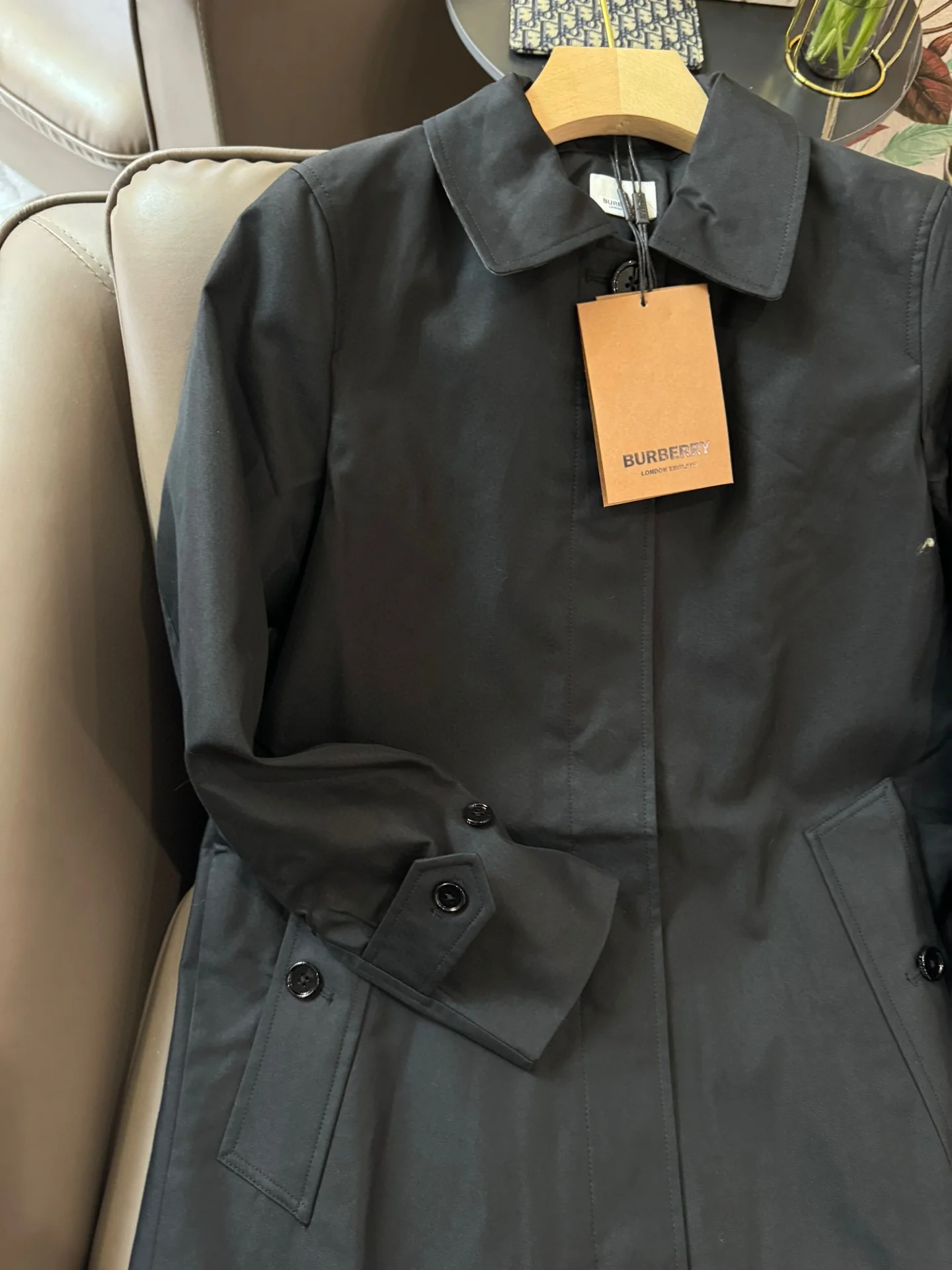 Длинный французский тренч Burberry 2403 - черный