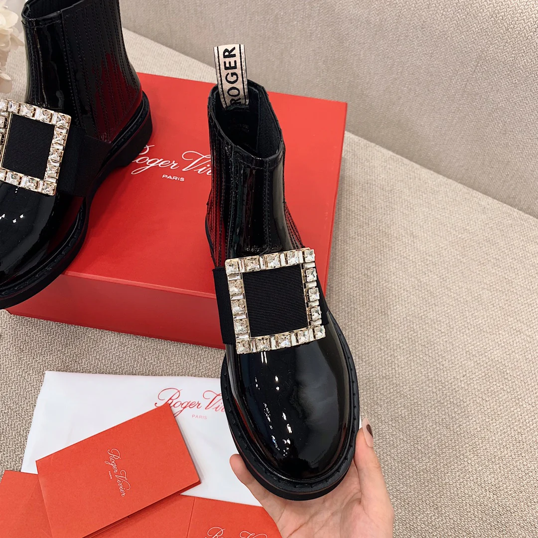 RV Shoes - 22ss - Ботильоны с пряжкой и стразами - Черные