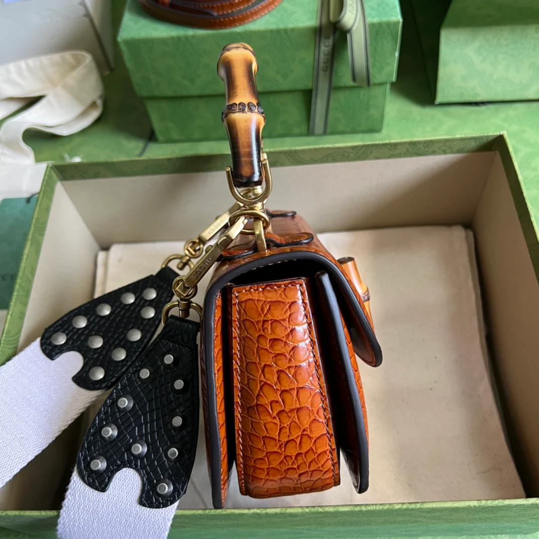 Маленькая сумочка Gucci с бамбуковой ручкой - 17x12x7 см - 1