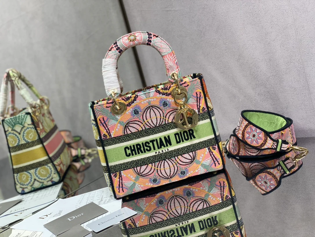 Сумка Dior Lady D Lite - 24 см - Разноцветный цветочный узор - 1 шт.