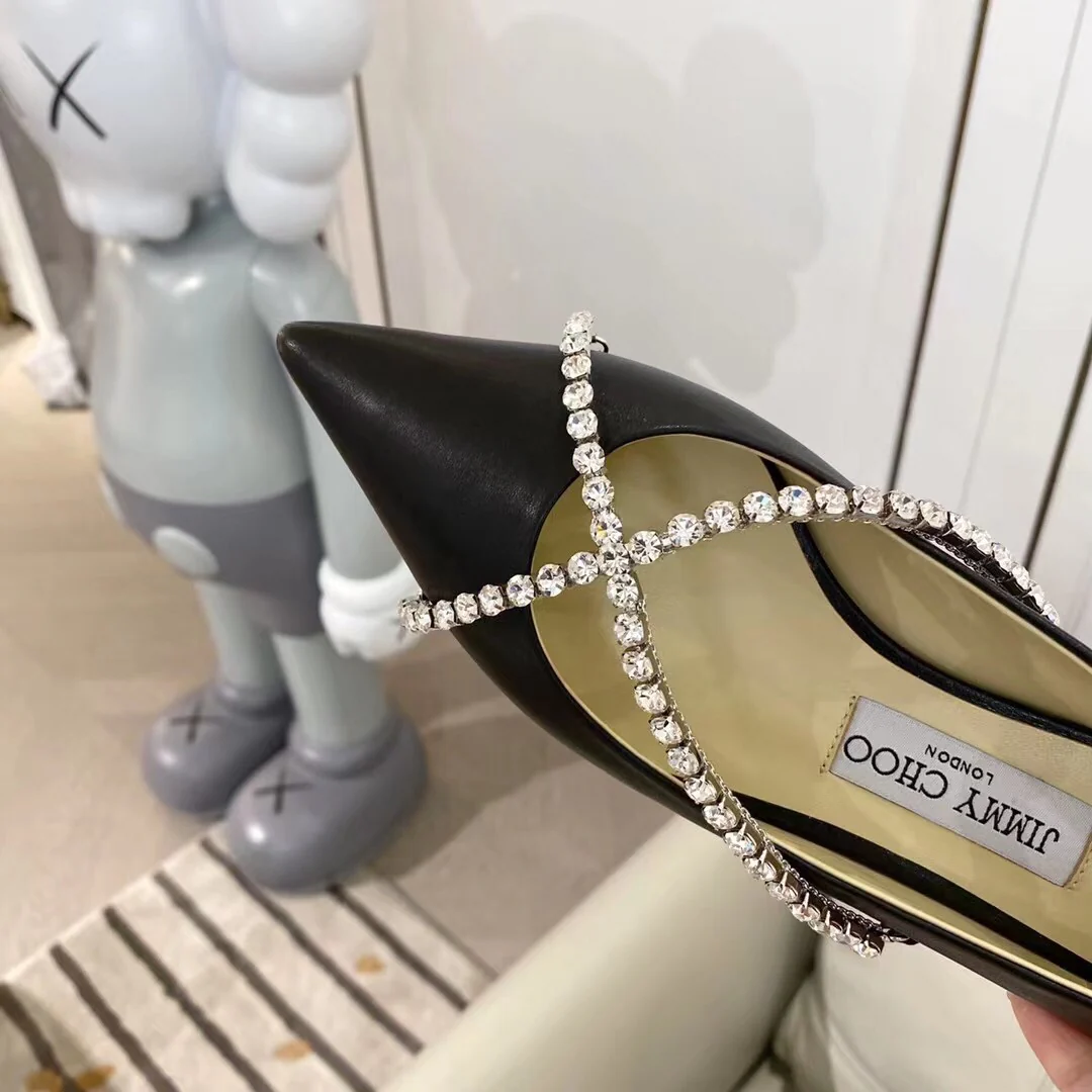 Туфли-балетки Jimmy Cross с цепочкой и стразами - черные