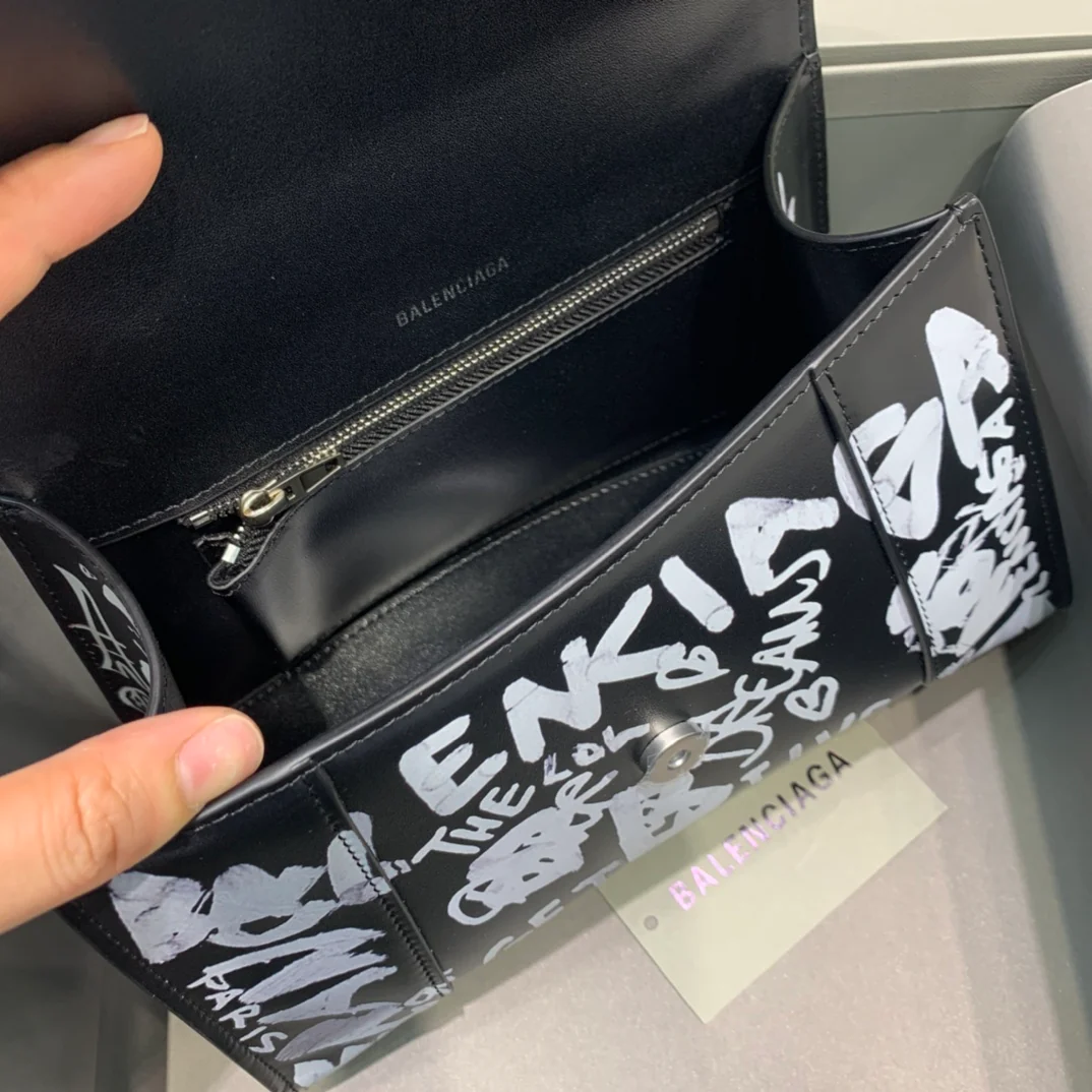 Сумка Balenciaga Hourglass - Black Plain Graffiti