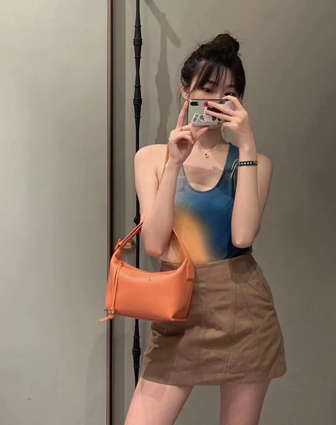 Сумка для обеда Loewe Cubi Panerai из телячьей кожи - коричневая