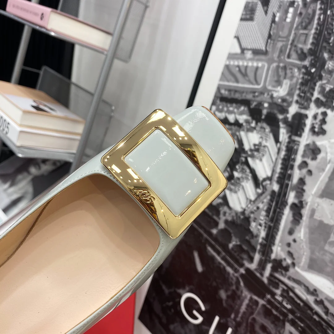 Туфли на каблуке RV-2-5 см - светло-голубые