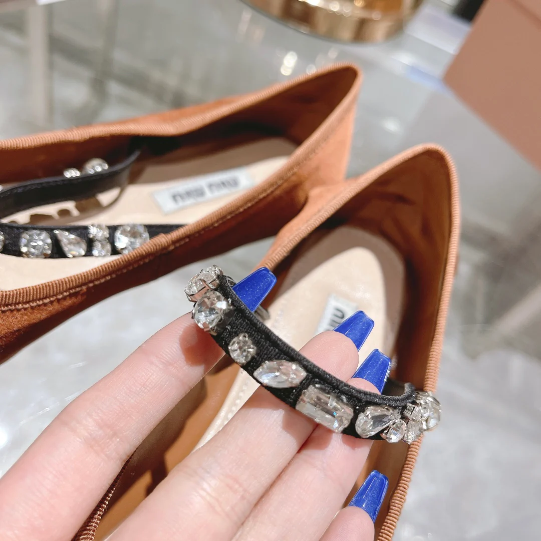 Балетки Miu Miu - French Fairy Ballet Flats - коричневые