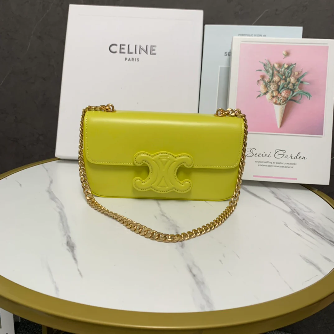 Сумка Celine с цепочкой под мышкой и тиснением в виде Триумфальной арки