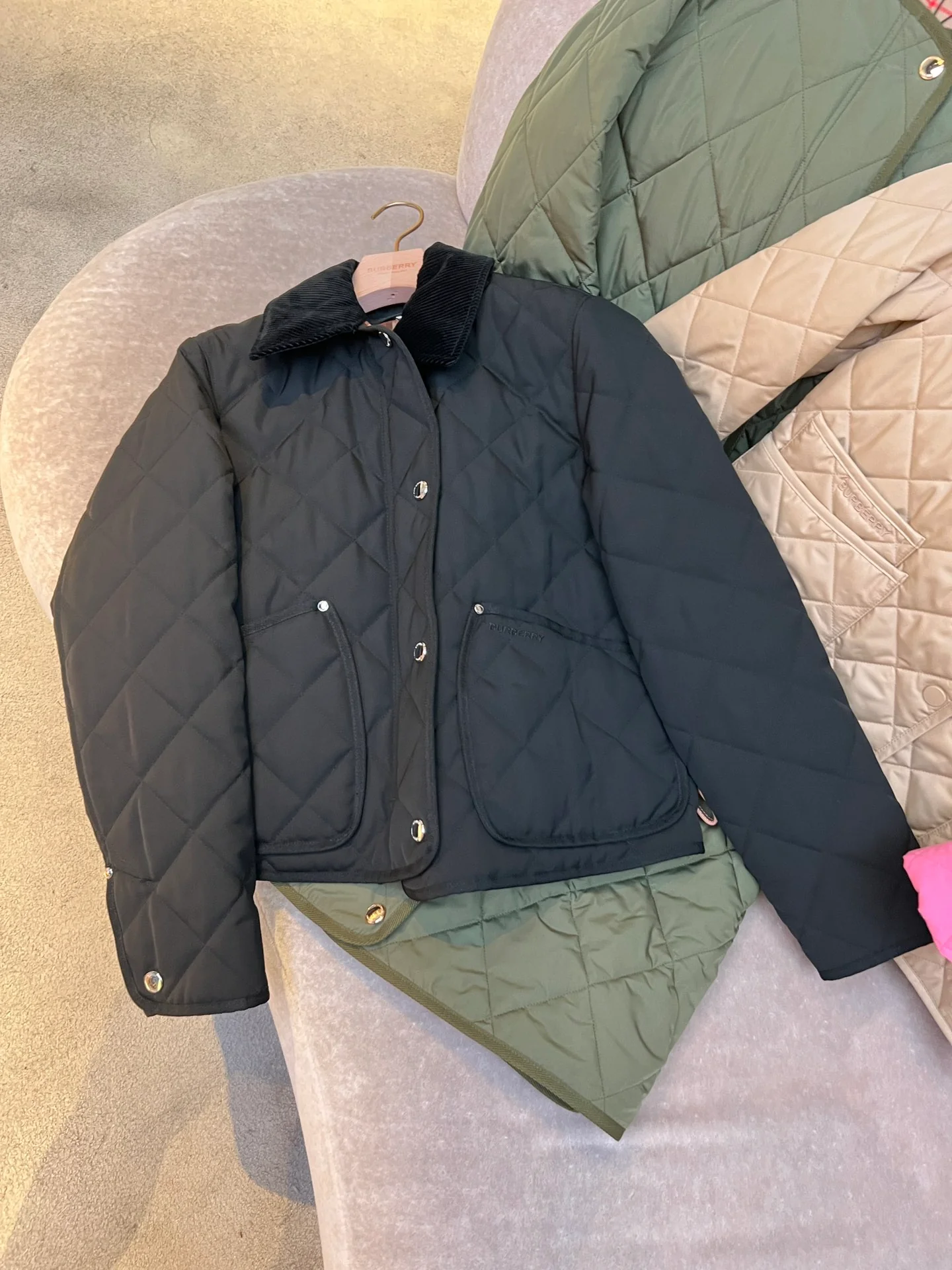 Пальто Burberry осень/зима - Классическая клетка, вельветовый воротник - 1 шт.