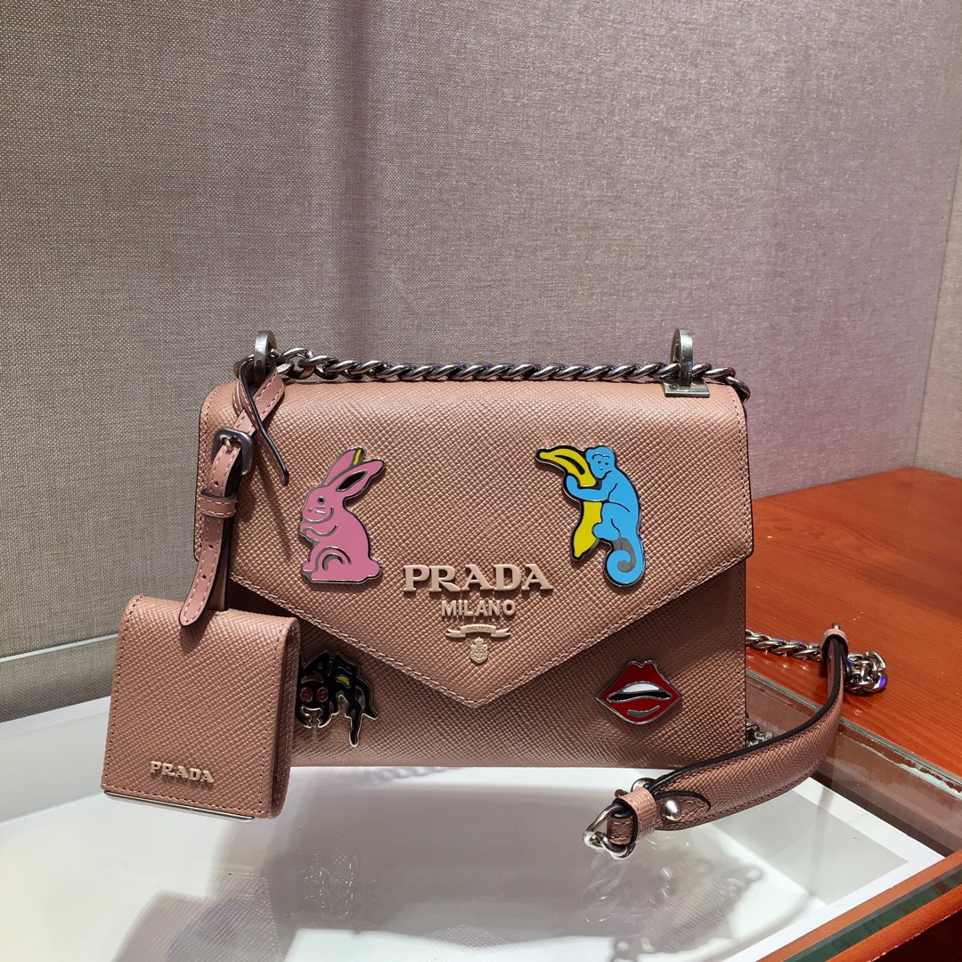 Сумка Prada Saffiano Flap Bag 2019, розовая.