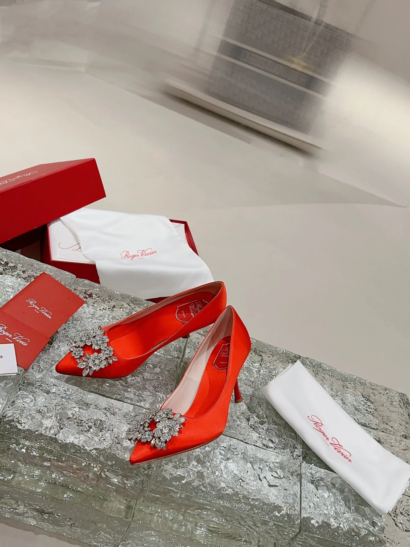 Туфли с квадратным носком и пряжкой - 2024 - Высокие каблуки - Красные