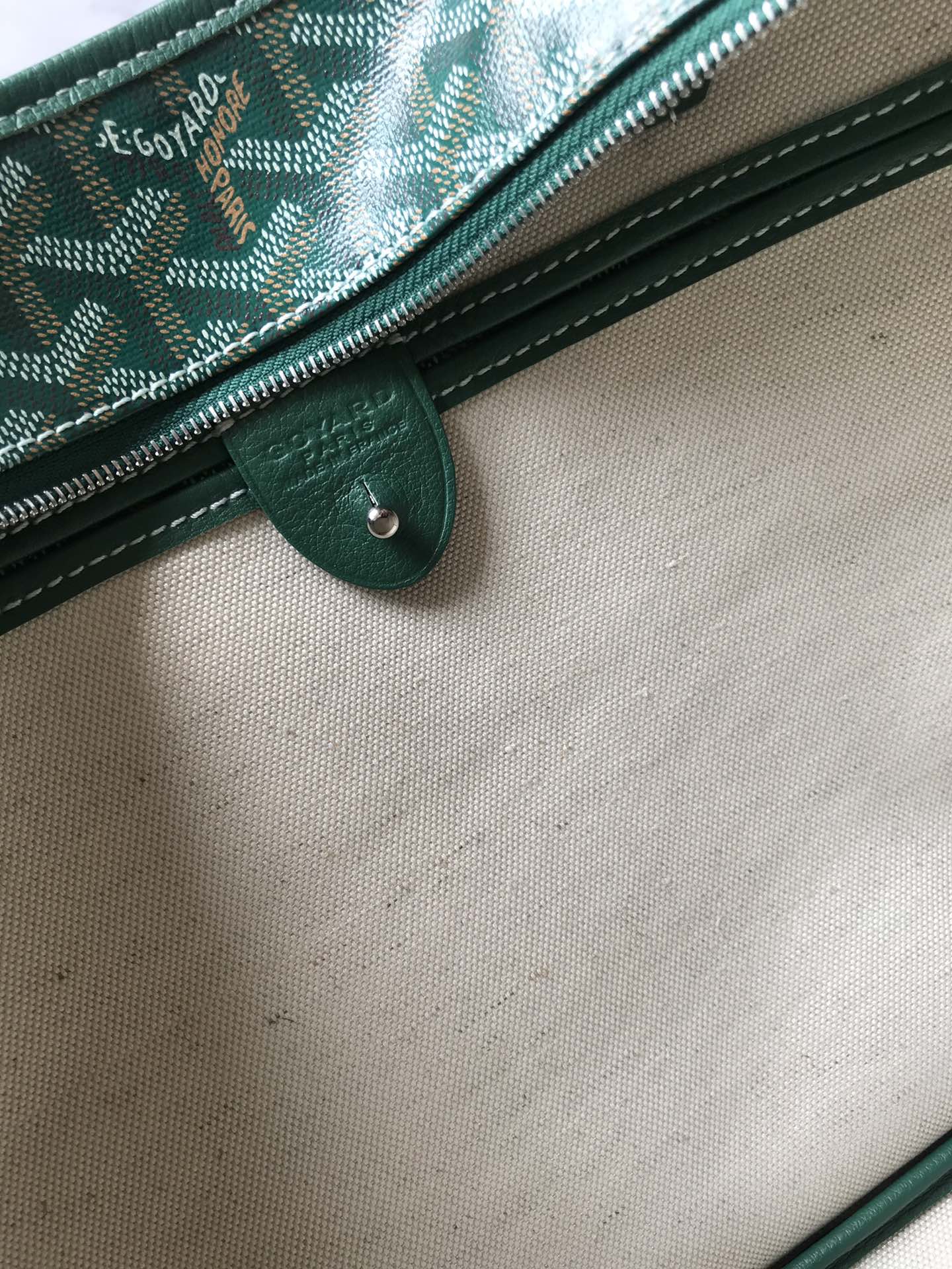 Маленькая сумка-тоут Goyard на молнии - зеленая