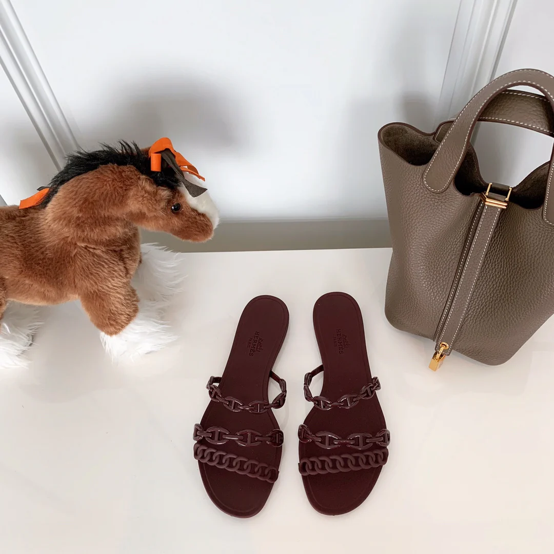 Hermes - Туфли с цепочкой в ??виде свиного носа - 2 шт.