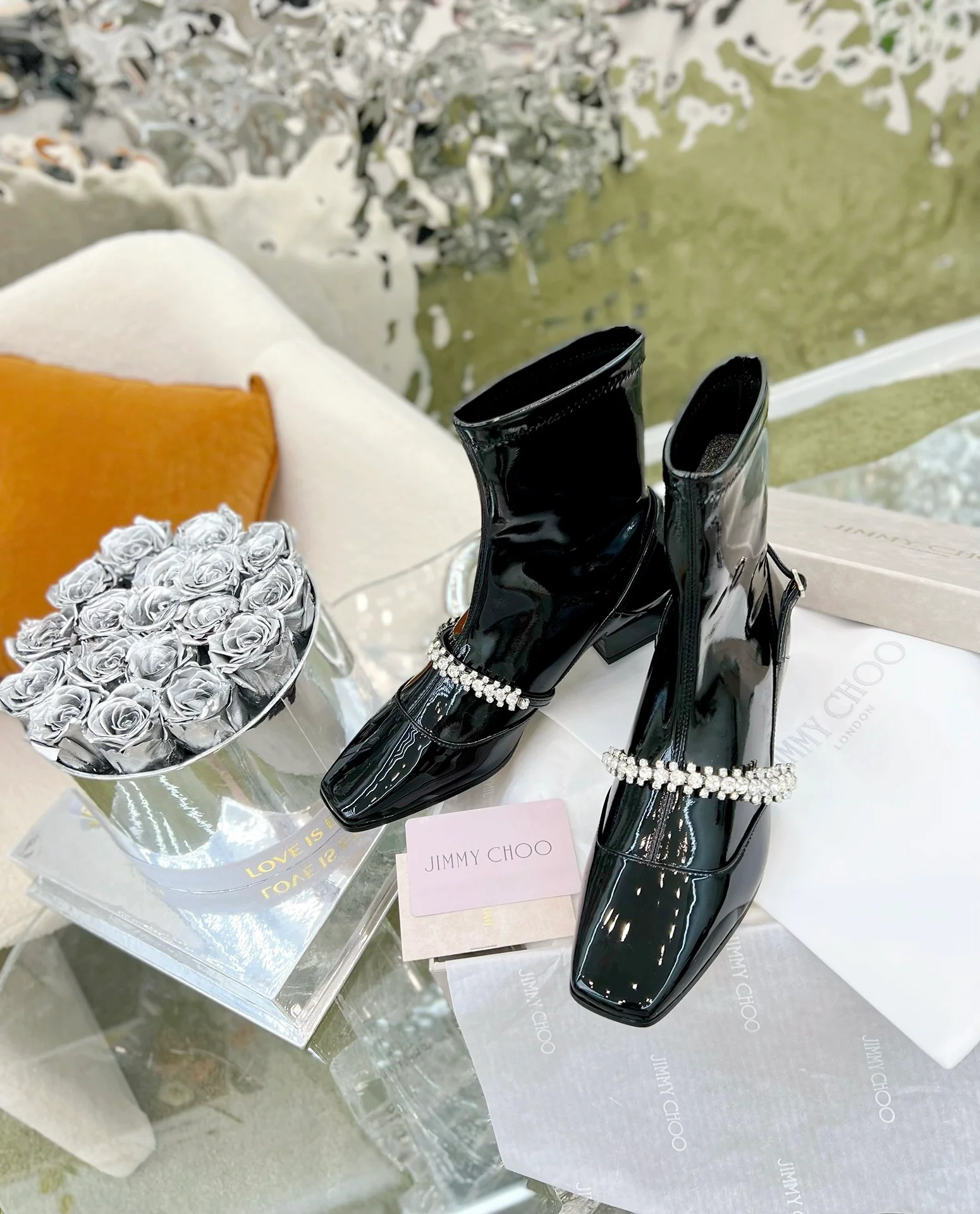 Jimmy - Новинка сезона весна/лето 2022 - Ботильоны на резинке со стразами - 3