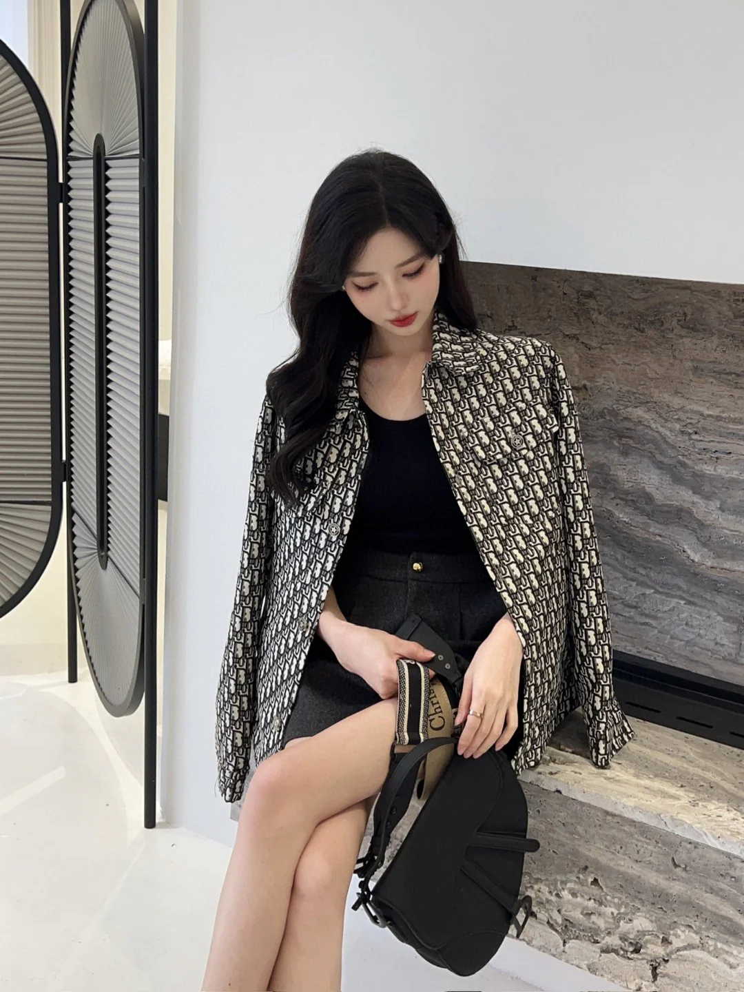 Куртка Dior 2403 Classic Monogram Logo Jacket - коричневая