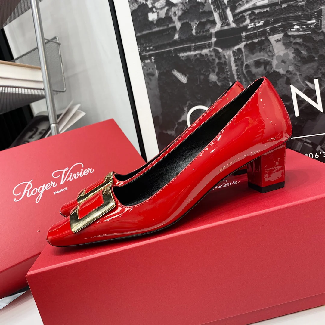 RV-4-5 см Квадратный каблук - Красный