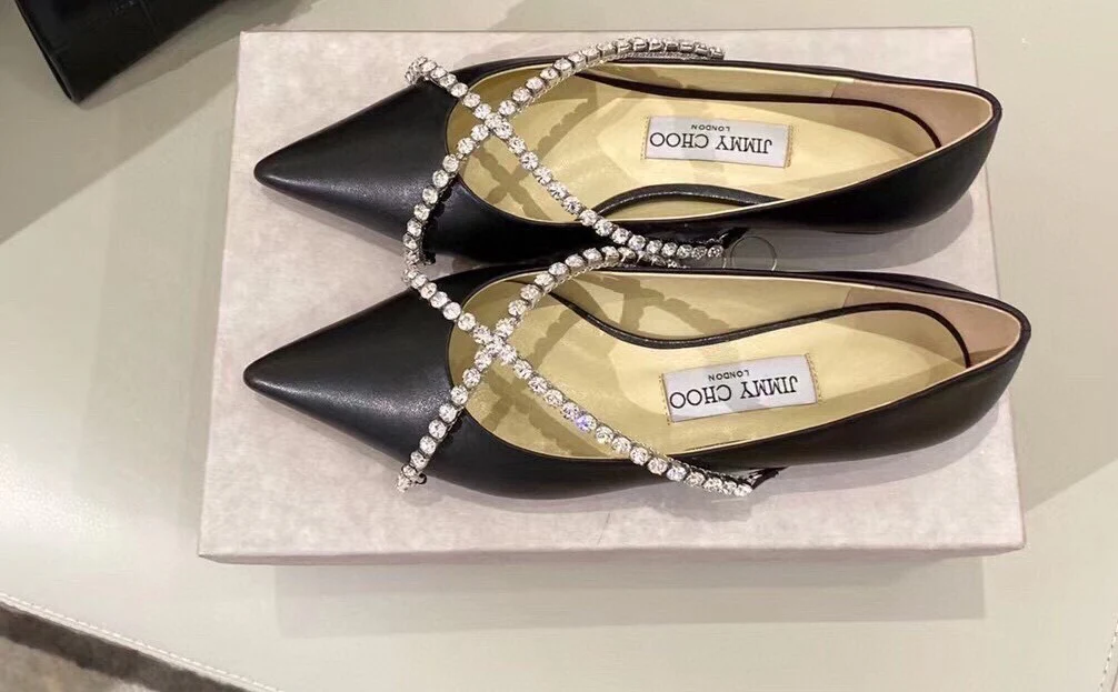 Балетки Jimmy Crystal Diamond Series - черные