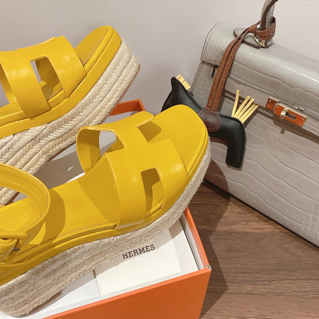 Соломенные сандалии Hermes-Elda - 3