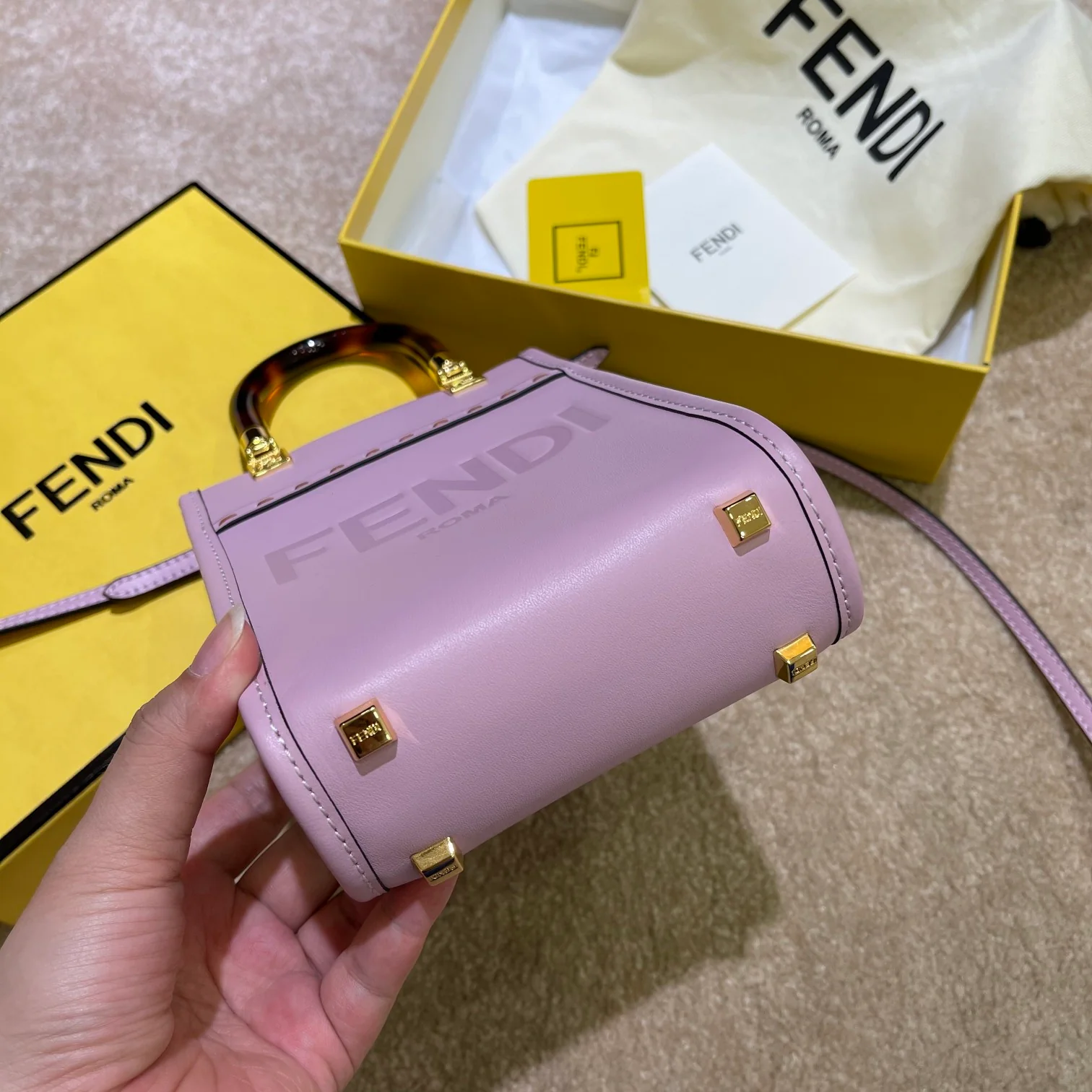 Сумка-тоут Fendi Sunshine - Мини - Фиолетовая