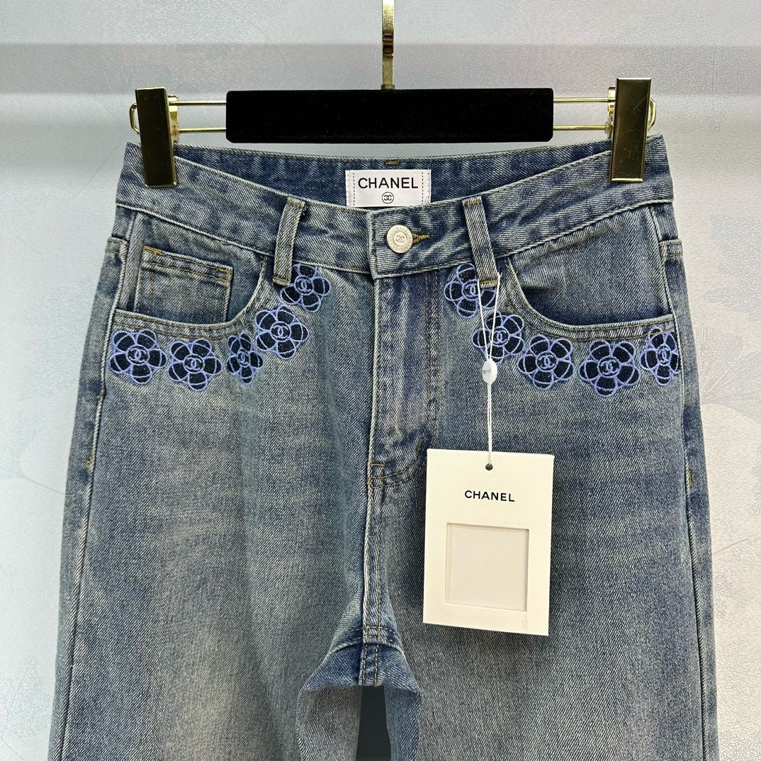 Летние джинсы прямого кроя Chanel 2403