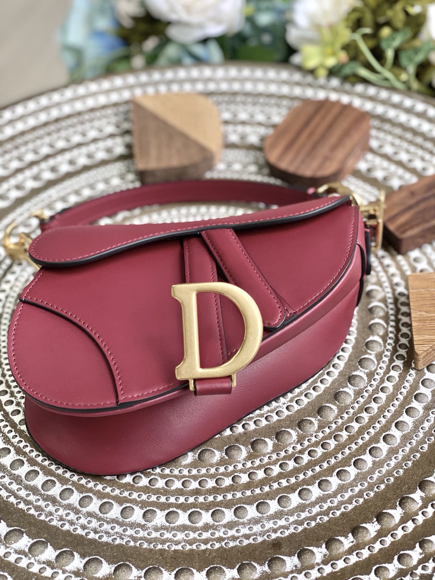 Сумка Dior Saddle Bag - гладкая, плетеная - маленькая, цвет 