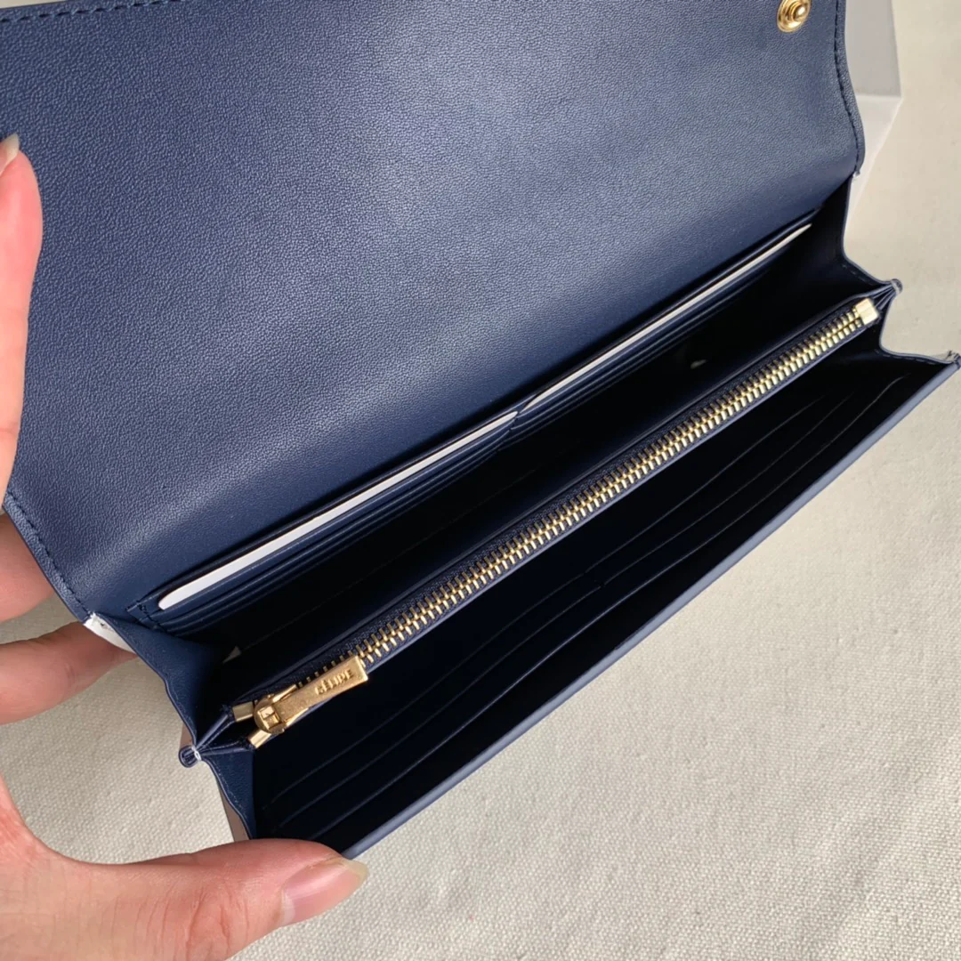 Кошелек-книжка Celine - темно-синий и белый