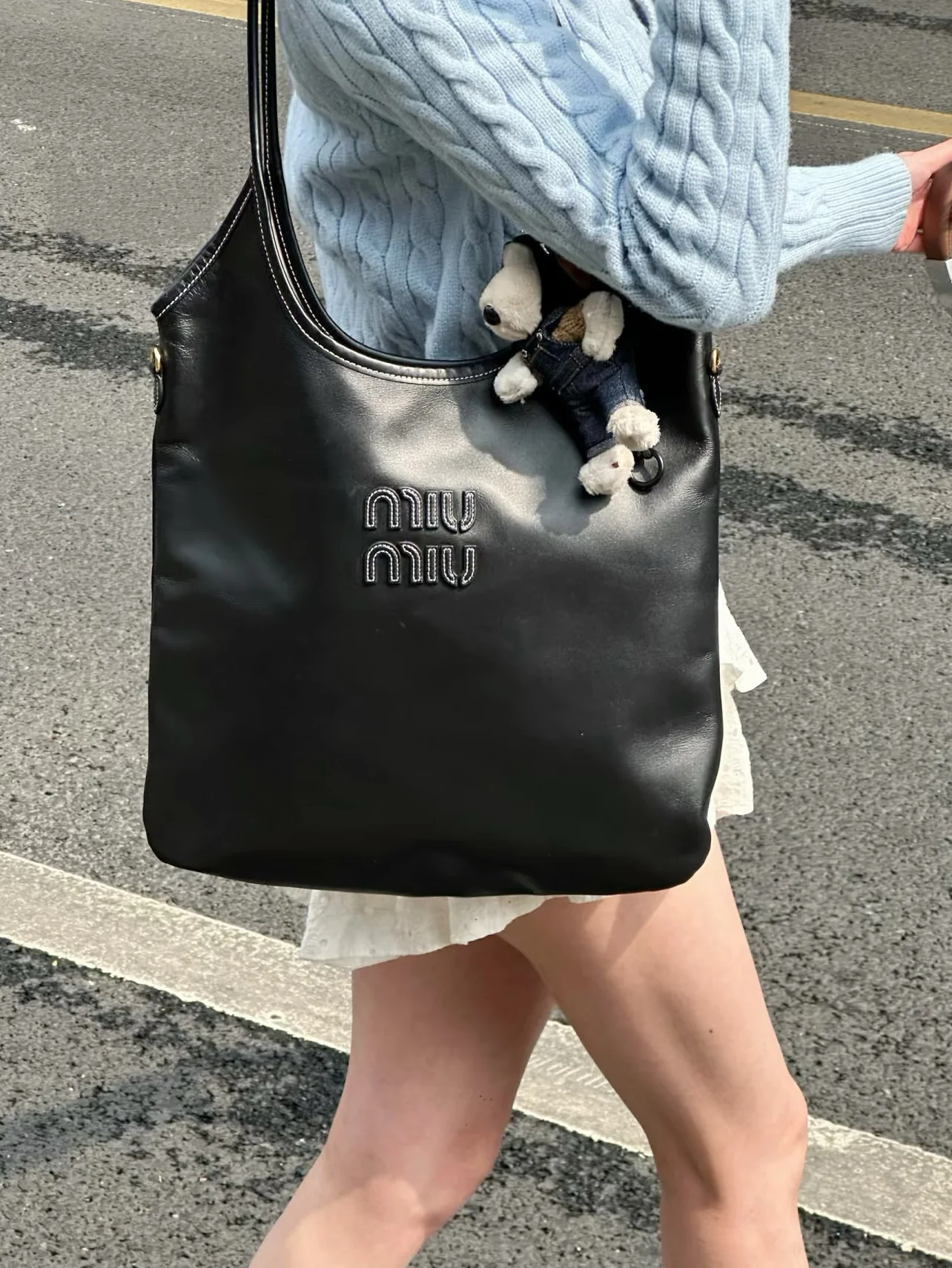 Сумка-тоут Miu Miu-5bq231m980-??? Большая, черная кожа