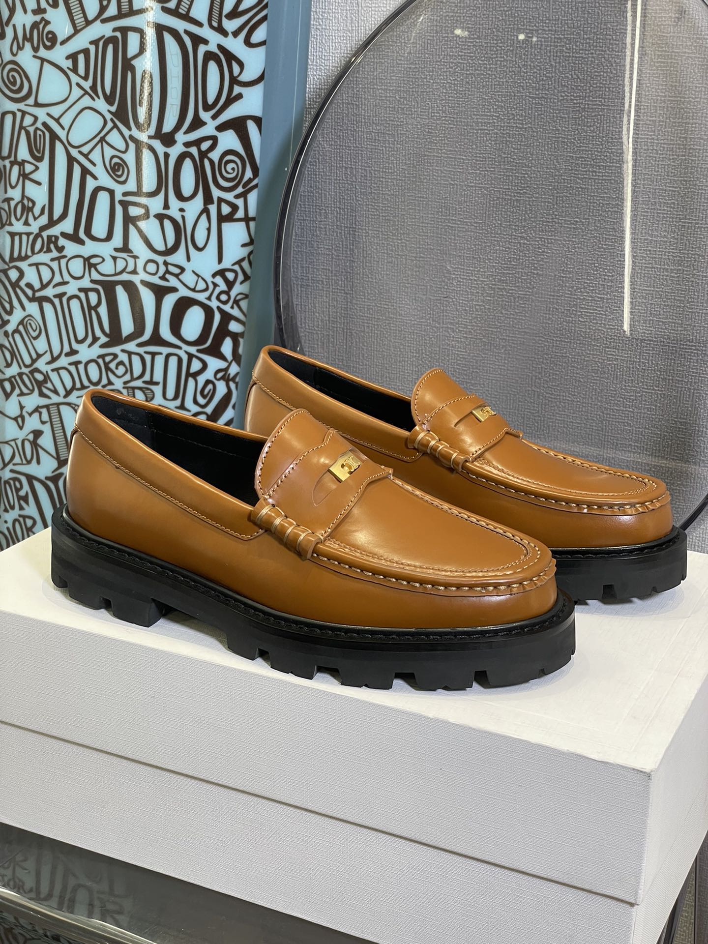 Обувь Celine - Celine - пряжка с фурнитурой - коровья кожа - плоские лоферы - верблюжий цвет