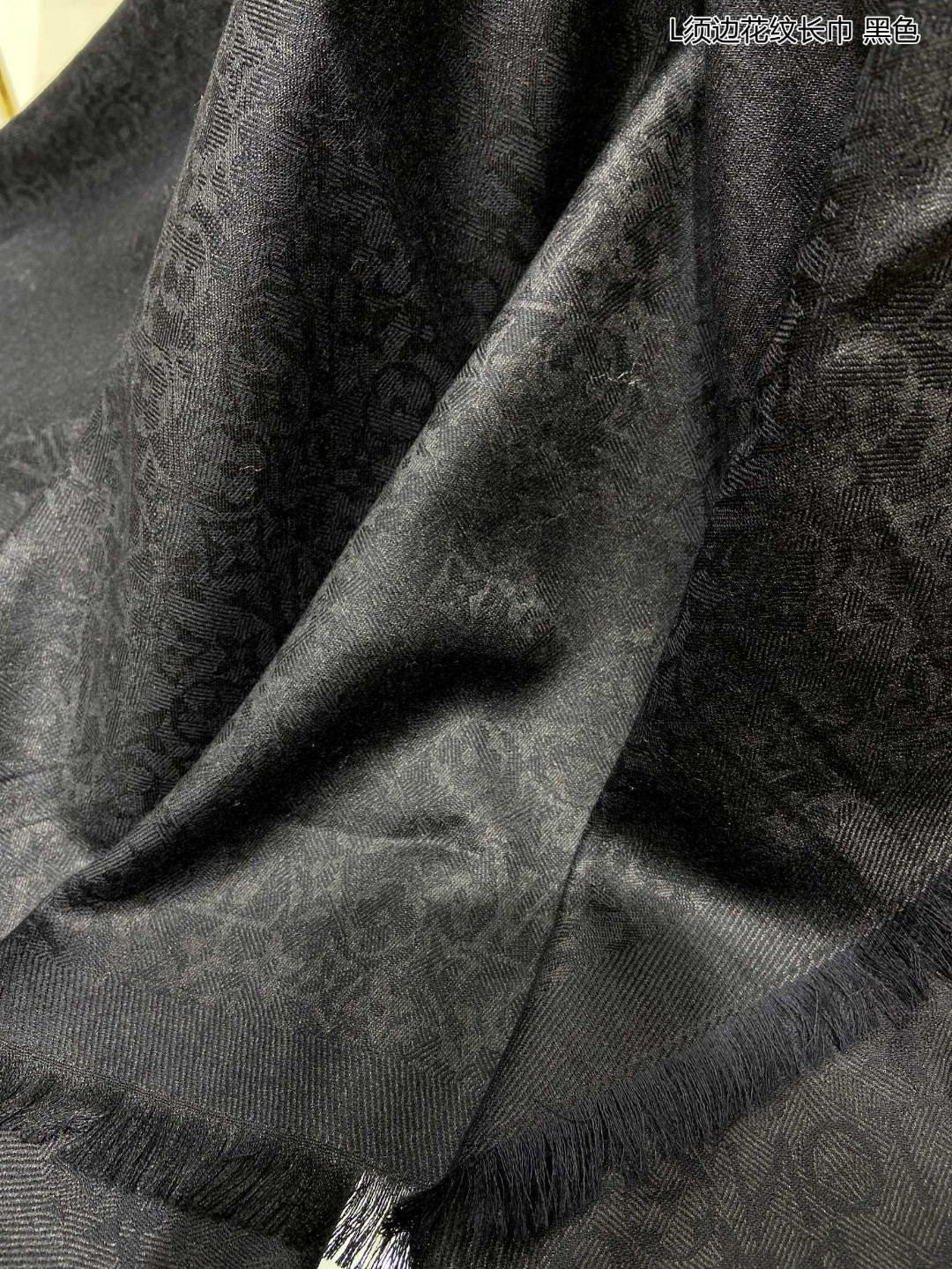 LV - Длинный шарф с бахромой - 60 - Шелк высшего качества - 40 - Шерсть