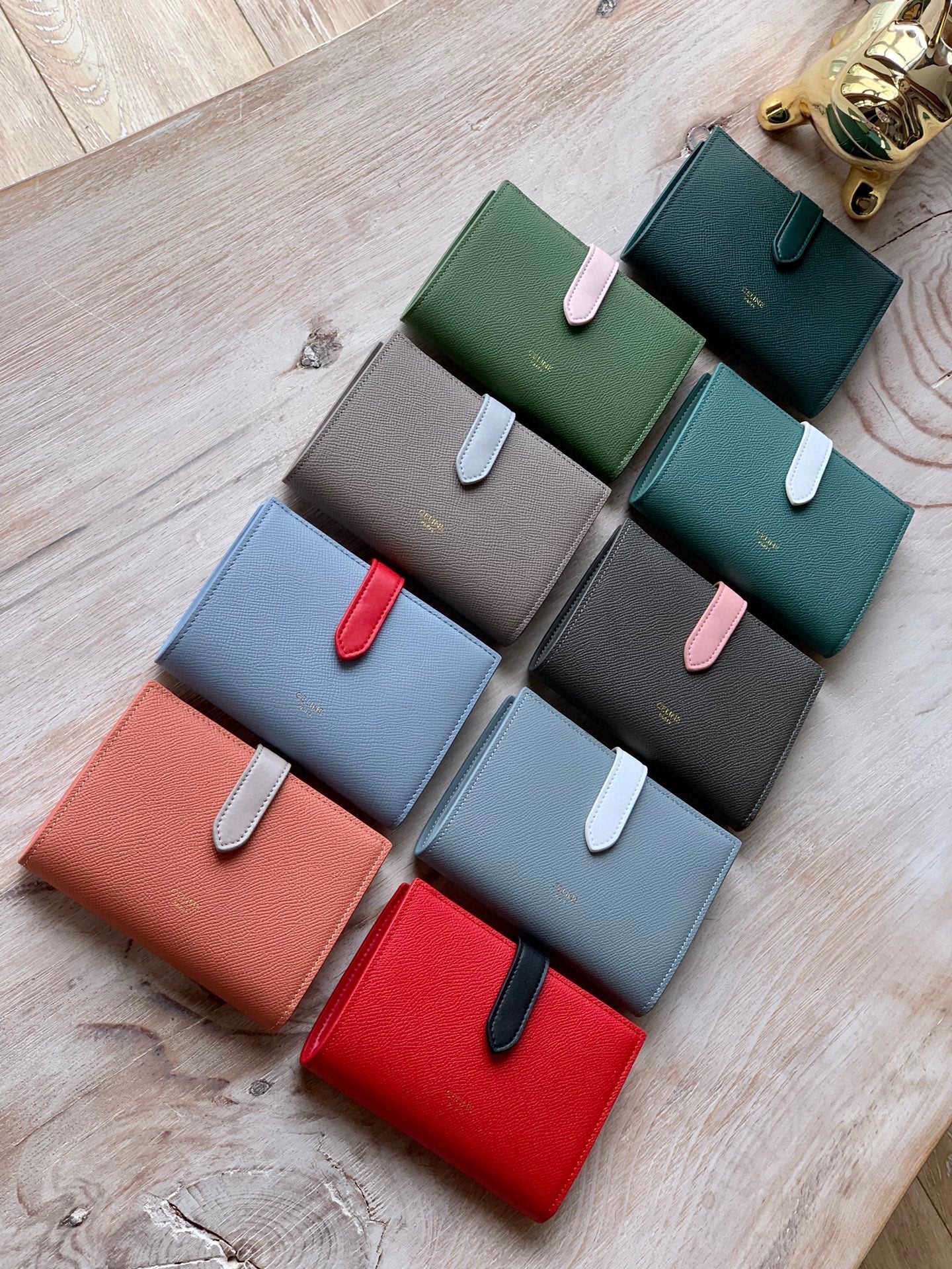 Кошелек Celine Strap из зернистой телячьей кожи - 6