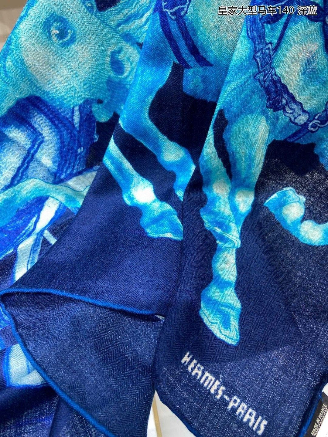 Шарф Hermes Royal Carriage - 140 см - 70% кашемир - 30% шелк