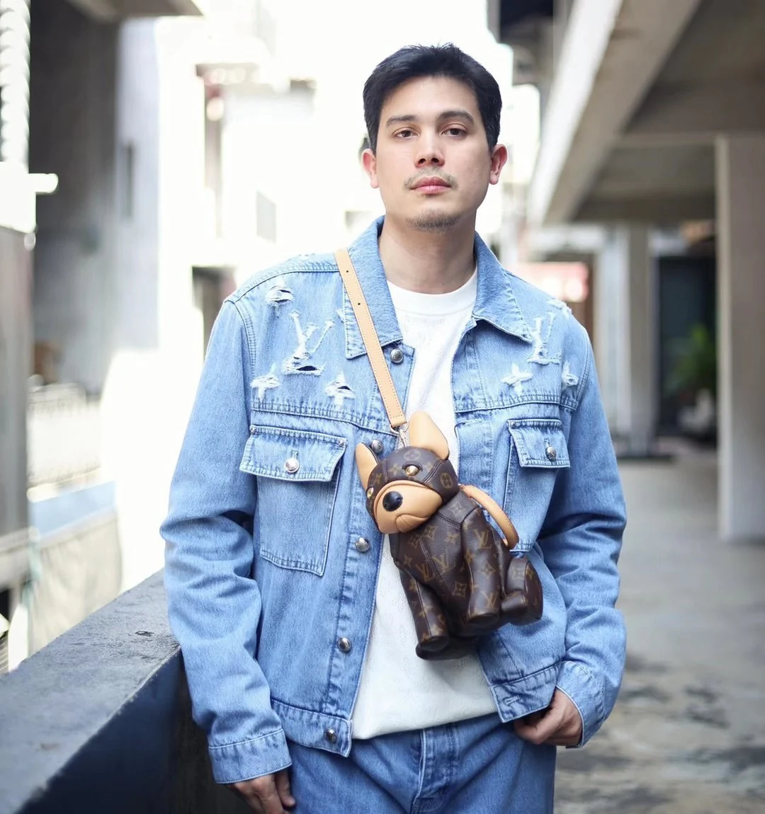 Сумка LV-m12617-pooch-bag с изображением французского бульдога - коричневая.