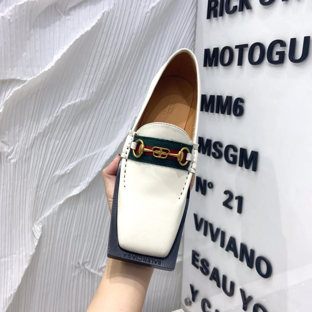 Лоферы Gucci в стиле ретро с квадратным носком