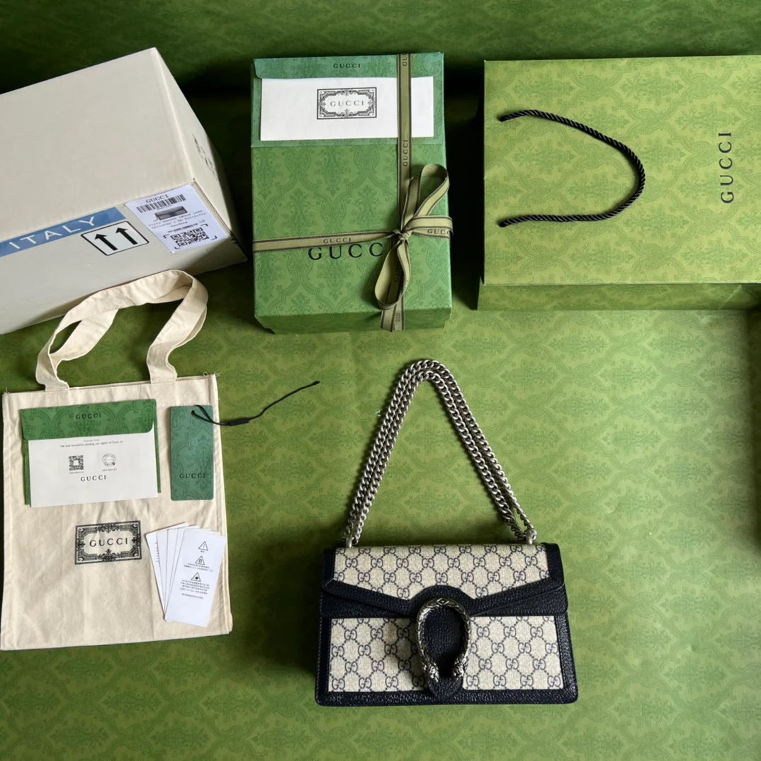 Сумка Gucci Dionysus через плечо - 28x18x9 см - Черная