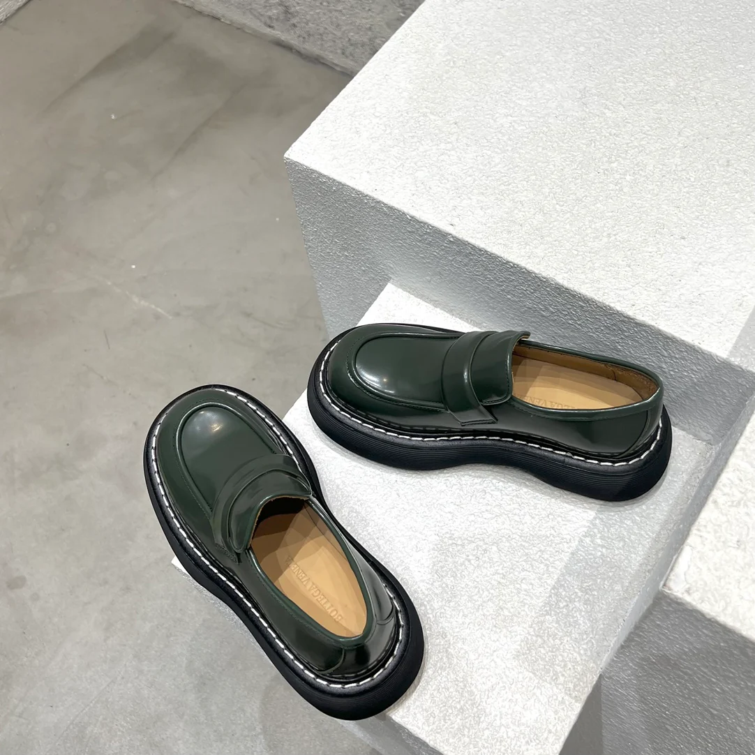 BV-22ss - Британские ретро кожаные туфли на толстой подошве - модель унисекс