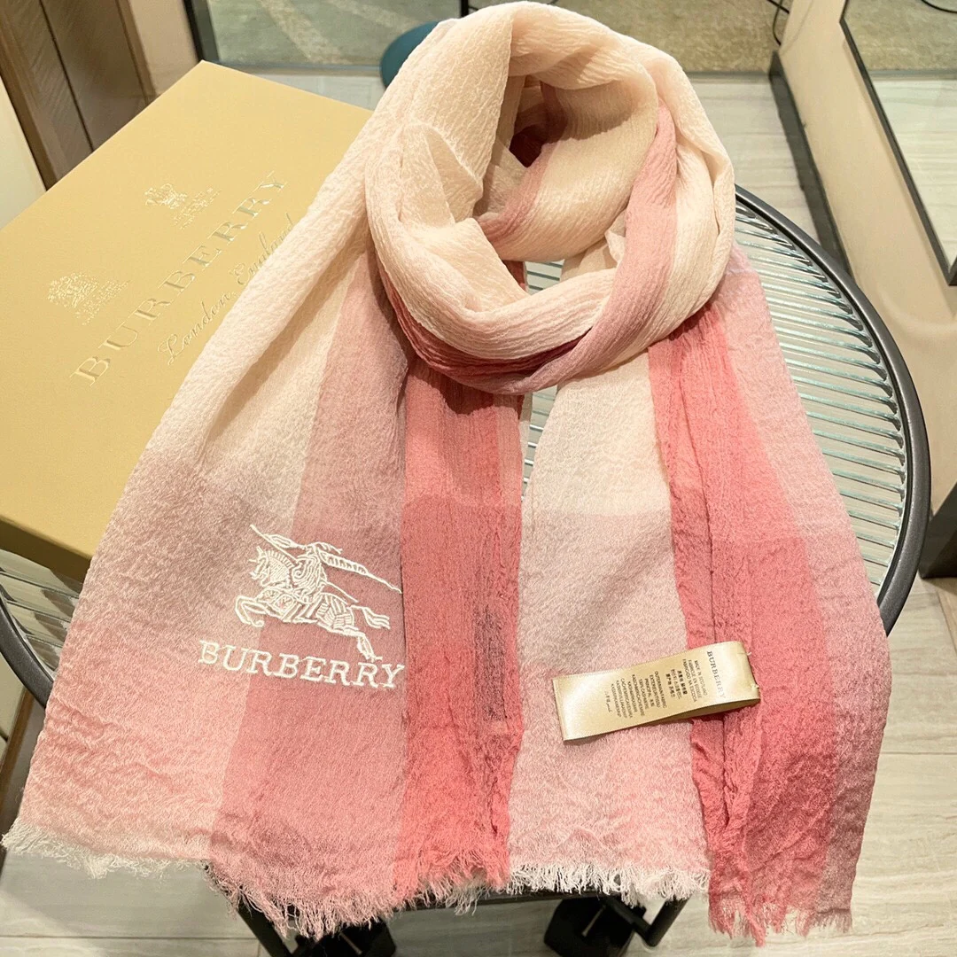 Кашемировый шарф Burberry - 90-200 см - розовый