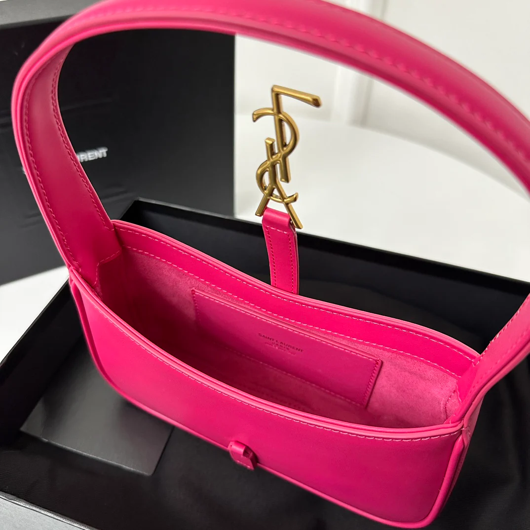 Кожаная сумка через плечо YSL Le 5 A 7 - Мини - Розовая