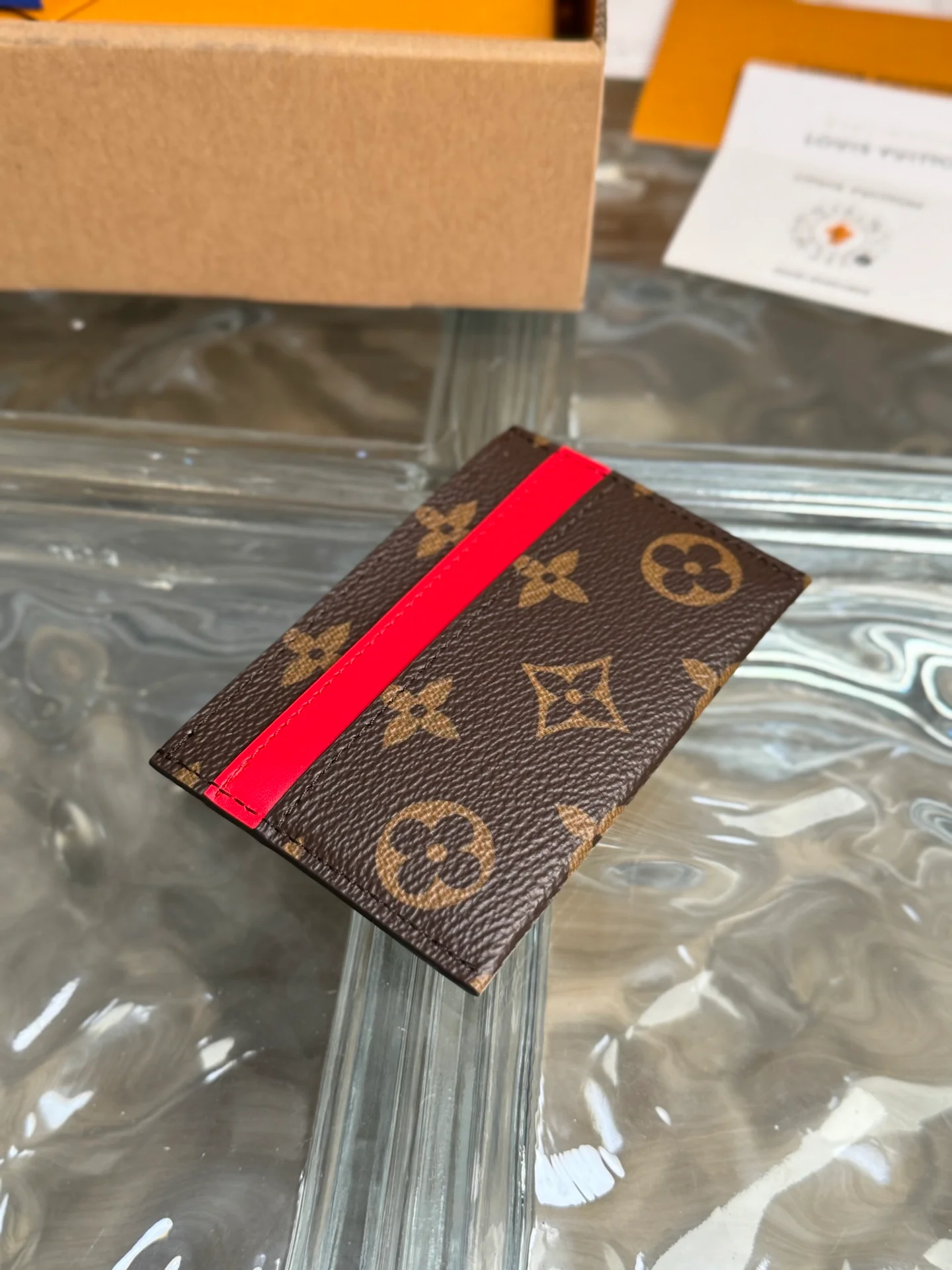 LV-m12840-monogram-macassar card holder-peach pink