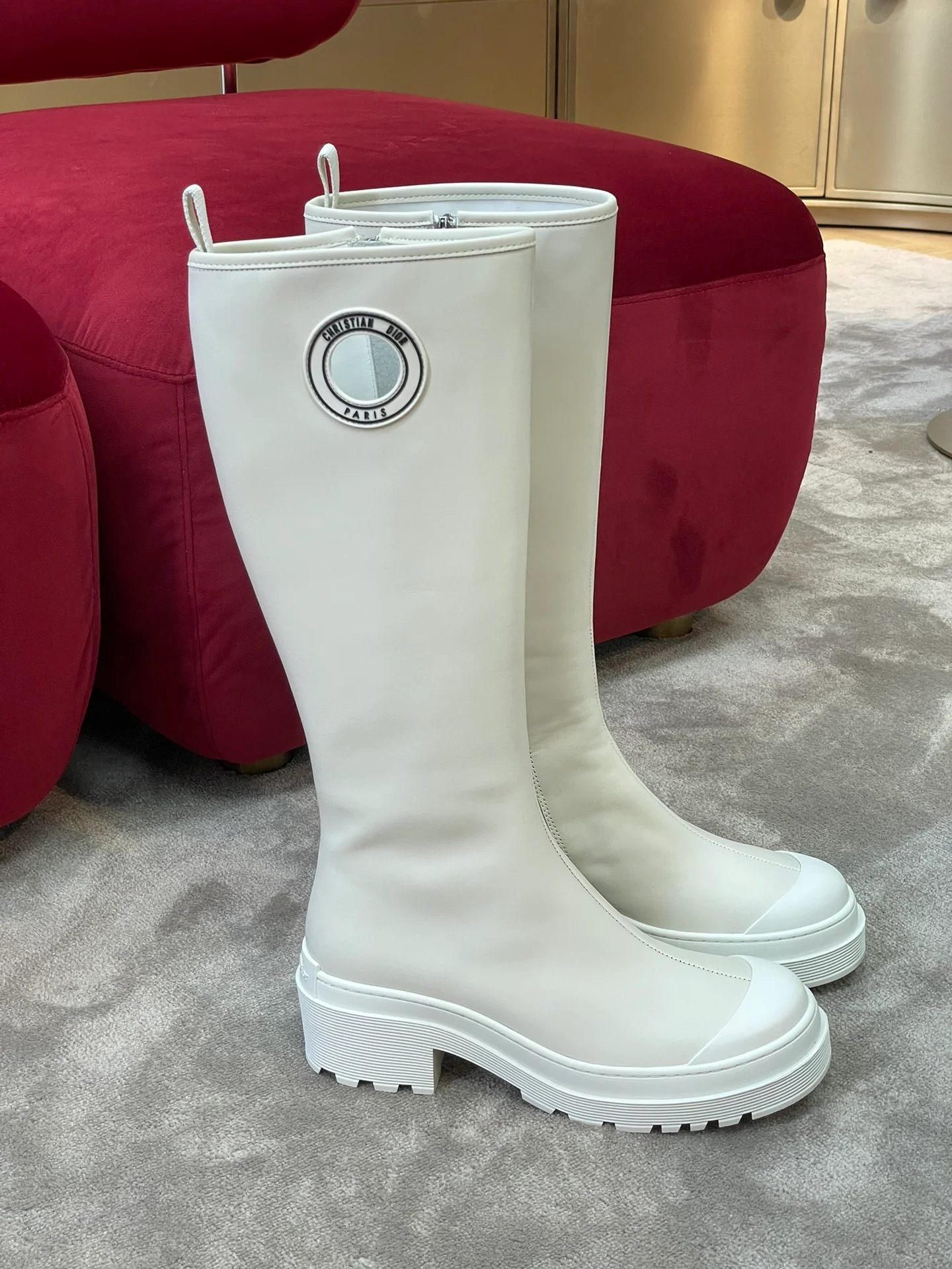 Новинка сезона осень/зима 2022 от Dior - Ботинки на платформе - Белые