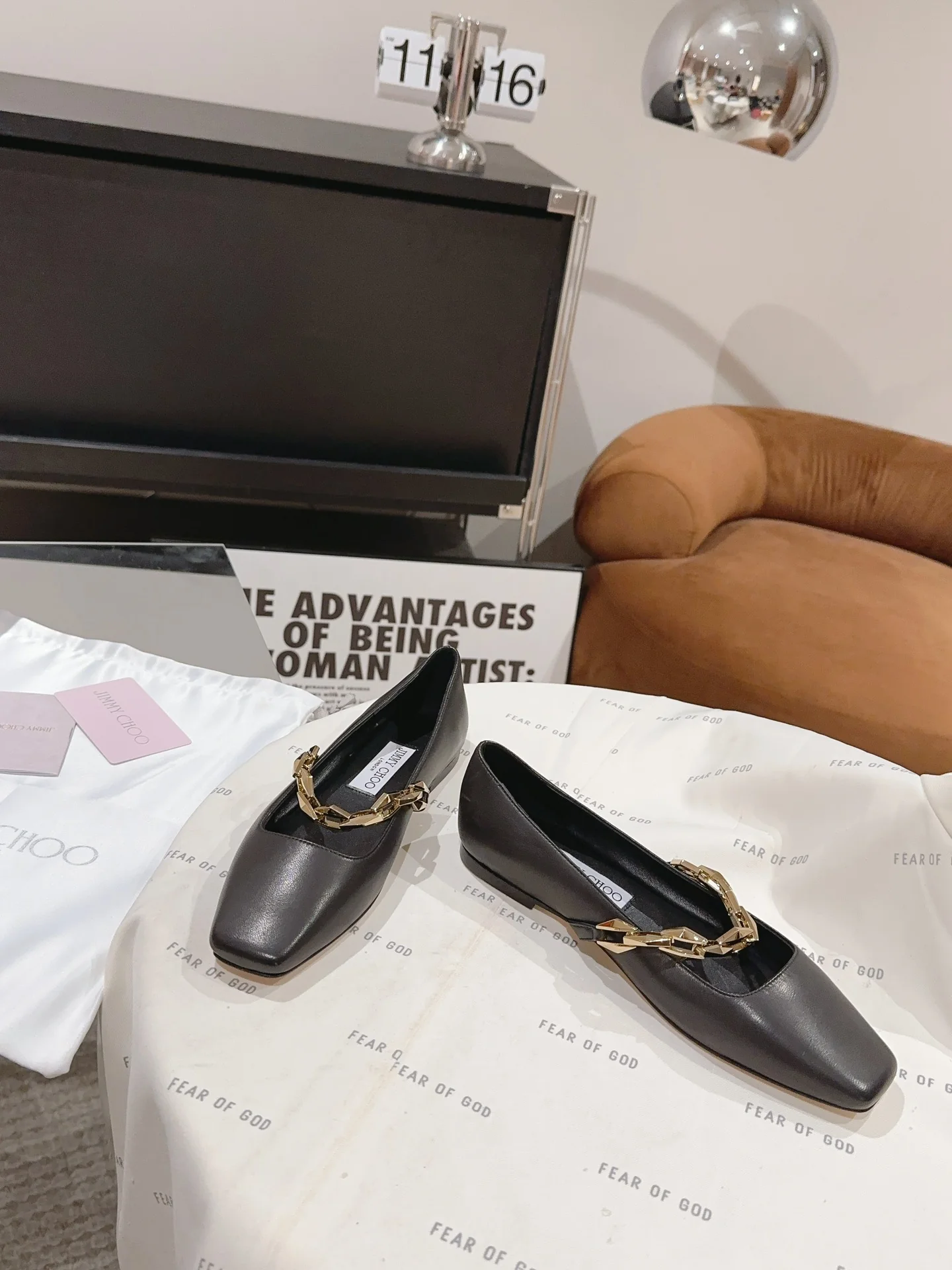 Балетки Jimmy Mary Jane Series Chain Flats - черные