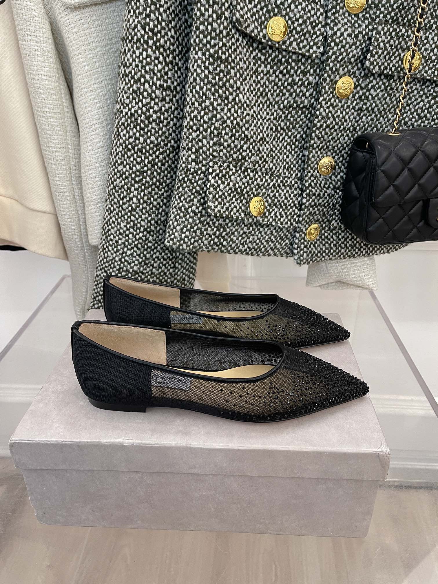 Балетки Jimmy Mesh со стразами