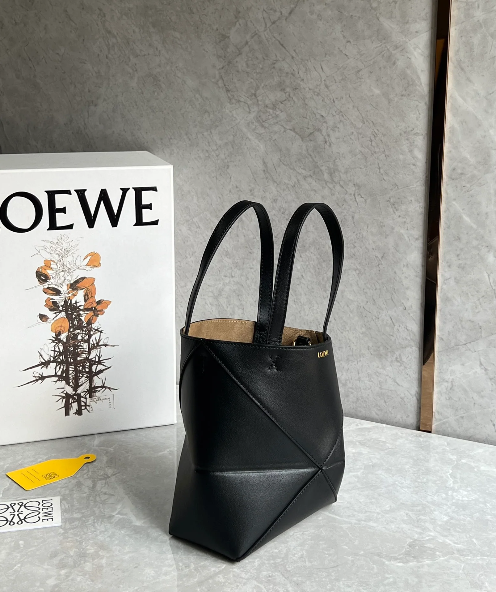 Сумка-тоут Loewe Puzzle Fold - Черная - Мини