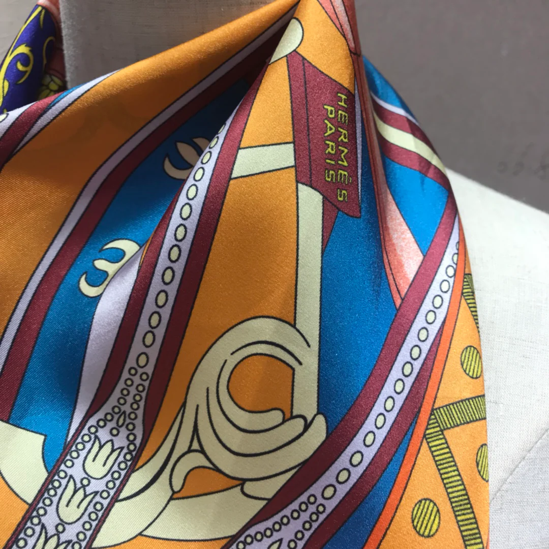 Hermes - Новейший шарф Garden Diamond - 100% - Твиловый шелк - 43 - 115 см - 5