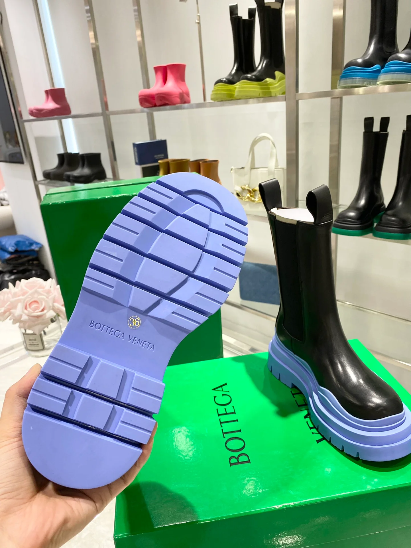 Ботинки на платформе BV Baby Blue до середины икры