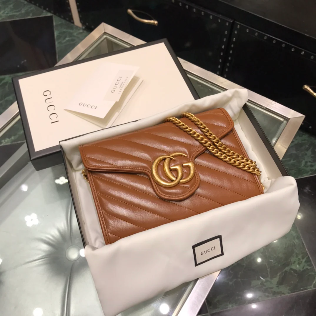 Gucci-Marmont-焦糖色 WOC