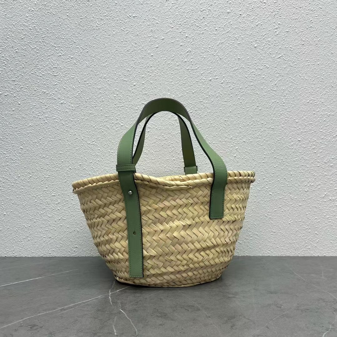 Соломенная сумка Loewe - 33 см - Маленькая - Зеленая