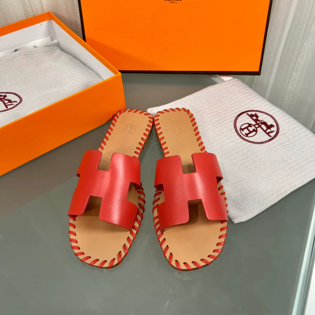 Плоские тапочки ручной работы Hermes