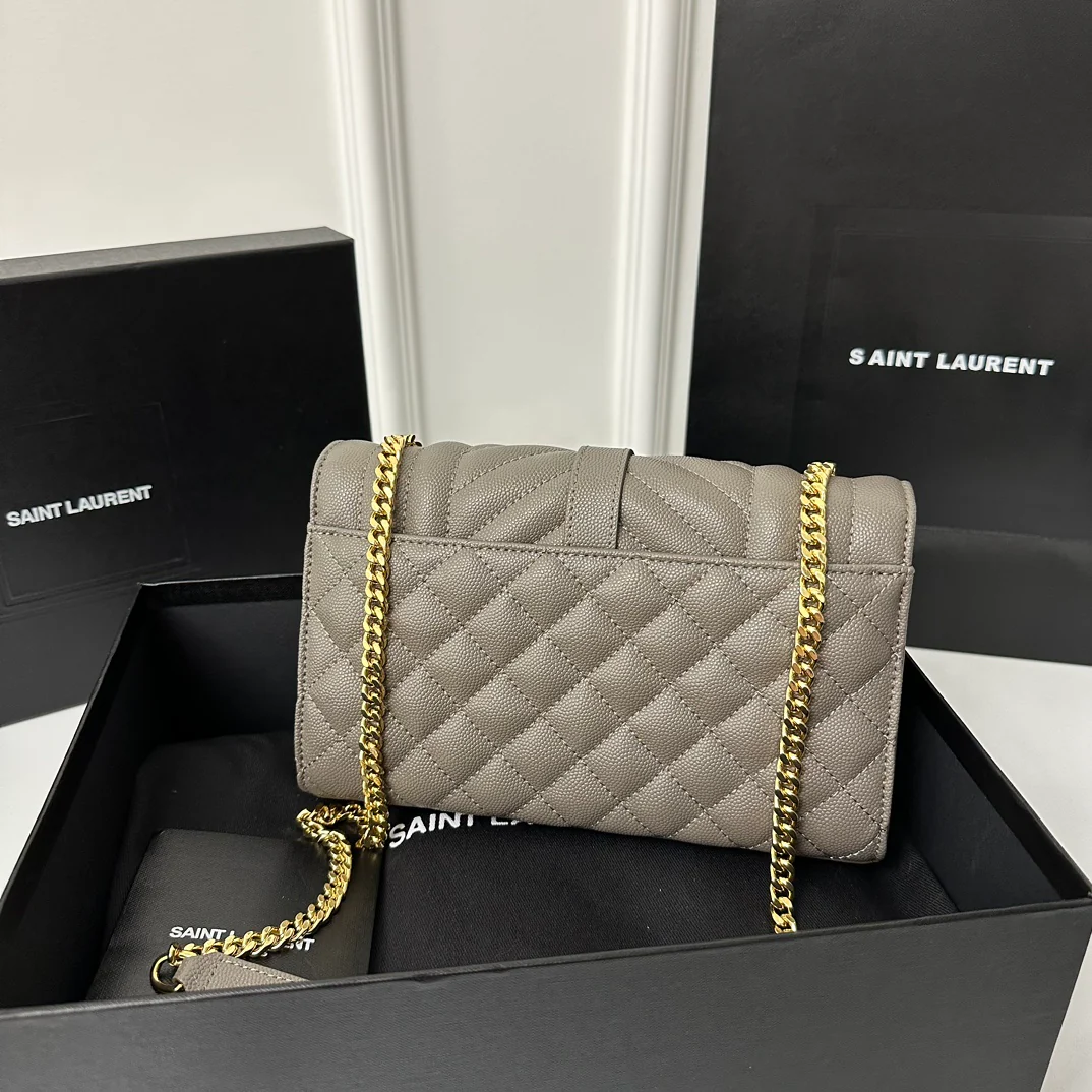 Конверт YSL, маленький, серый