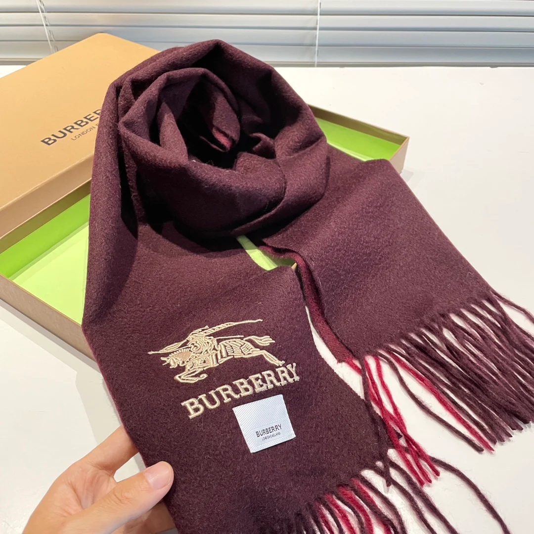 Кашемировый шарф Burberry в клетку - 32 см - 180 см